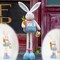 Large Easter Bunny Gnome Plush Decoration - Standing Rabbit Gnome Stuffed w/Retractable Spring Leg(20’’-30’’) Handmade Hold Easter Eggs Basket & Carrot Doll for Home Ornament Farmhouse Decor
